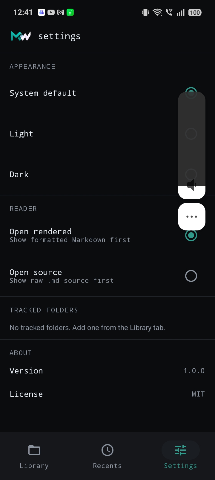 MarkWhat — settings and theme options